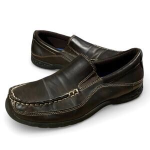 Stacy Adams Porters Boys/Mens Loafers 7 Brown Faux Leather Comfort Shoes